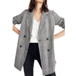Madewell Caldwell Plaid Double Breasted Blazer